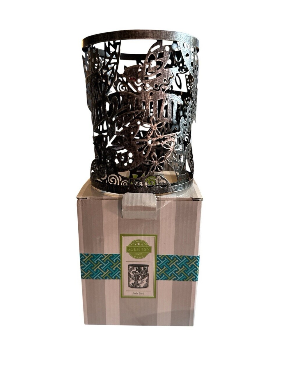 Scentsy Folk Bird 3D Metal Core Warmer Wrap 40804 Retired With Box